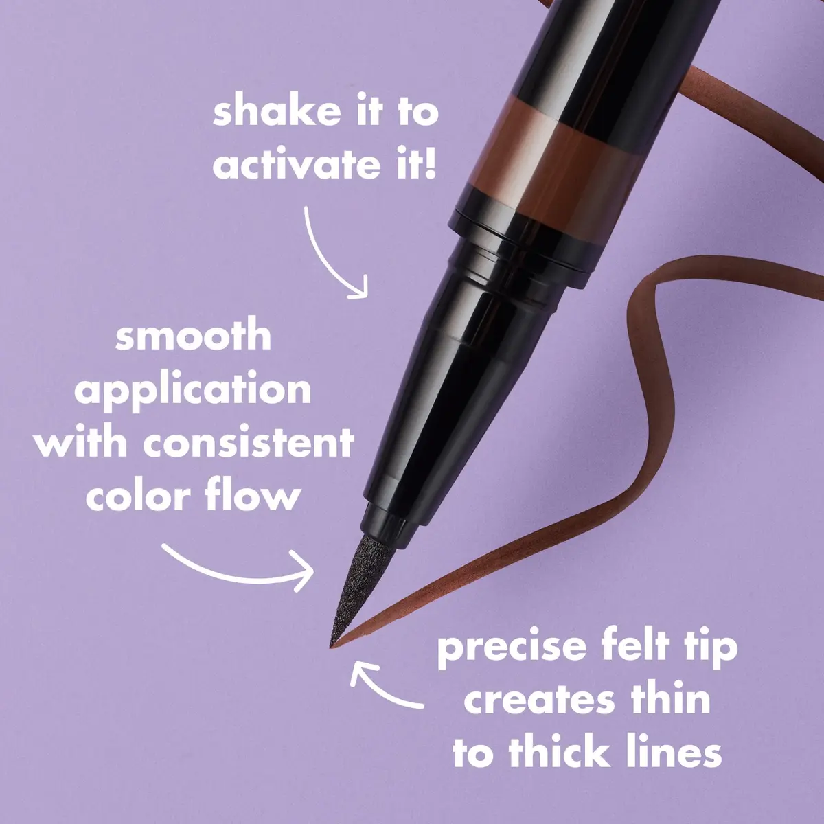 e.l.f. H2O Proof Eyeliner Pen Jet Black 0.59ml (0.02 Fl Oz) | Waterproof Felt Tip for Bold Looks - view 3