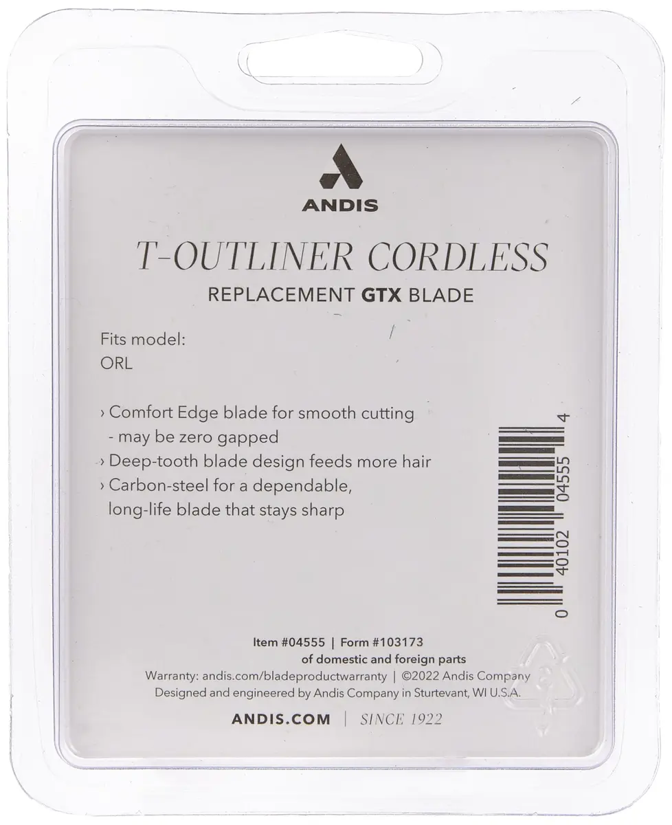 Andis Cordless T-Outliner Li Replacement Deep Tooth GTX Blade, Steel | Long-Lasting Carbon Steel Blade for Precise Hair Trimming - view 2