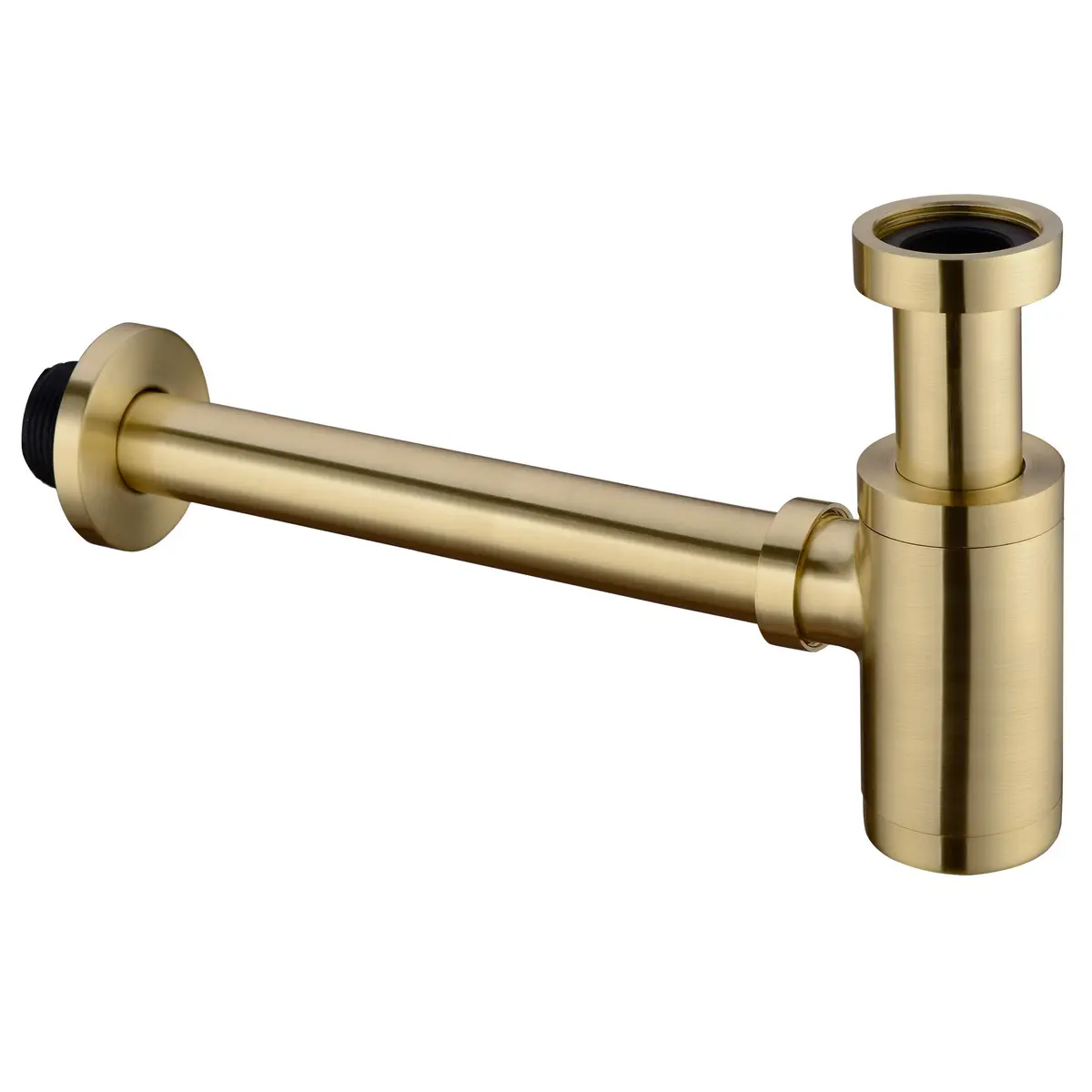 orhemus Brass Round Bottle P Trap, Adjustable Height, Brushed Gold Finish | Modern Bathroom Sink Drain - main product image