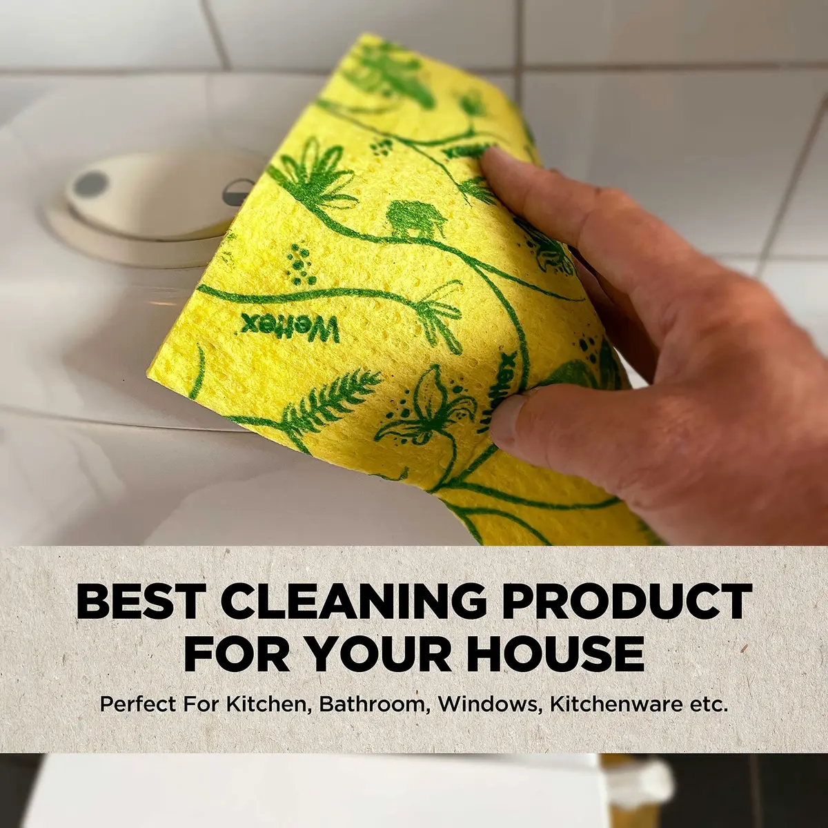 Wettex The Original Swedish Dishcloth for Kitchen 10 Pack | Reusable & Eco-Friendly (70% Cellulose, 30% Cotton) in India - view 2