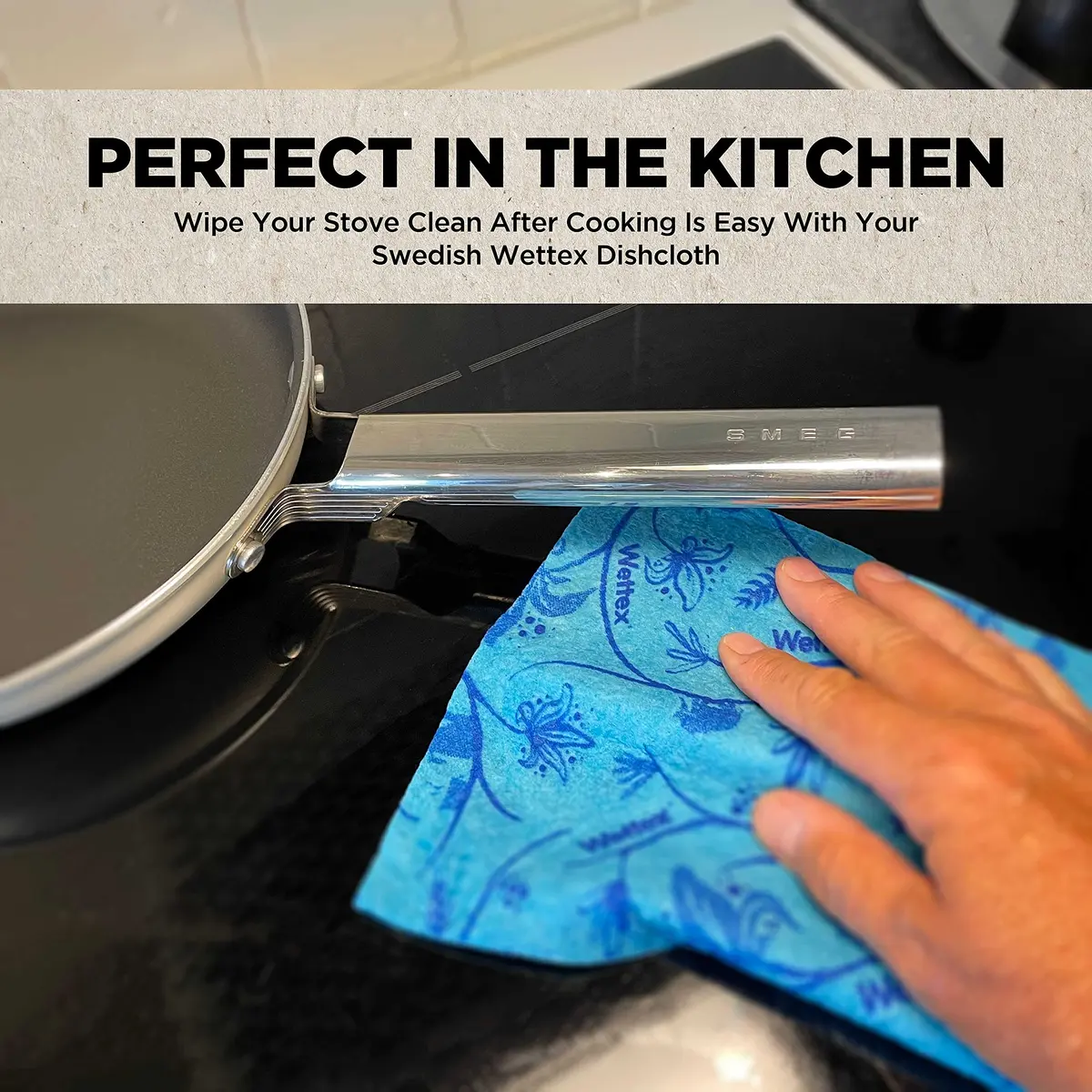 Wettex The Original Swedish Dishcloth for Kitchen 10 Pack | Reusable & Eco-Friendly (70% Cellulose, 30% Cotton) in India - view 3