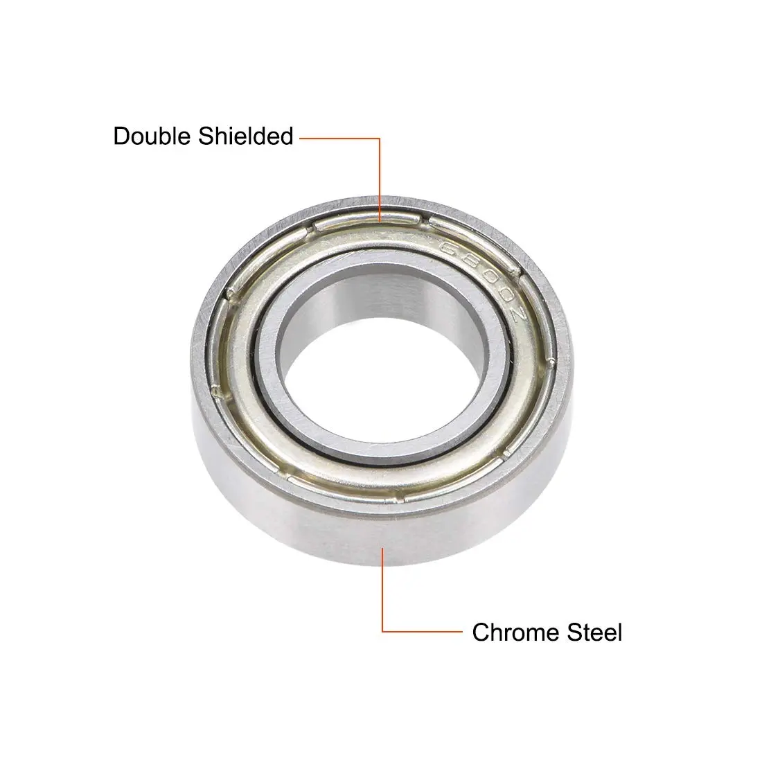 uxcell Deep Groove Ball Bearing 10x19x5mm Chrome Steel 10Pcs | Shielded Type for Industrial & Micro Motors - view 2