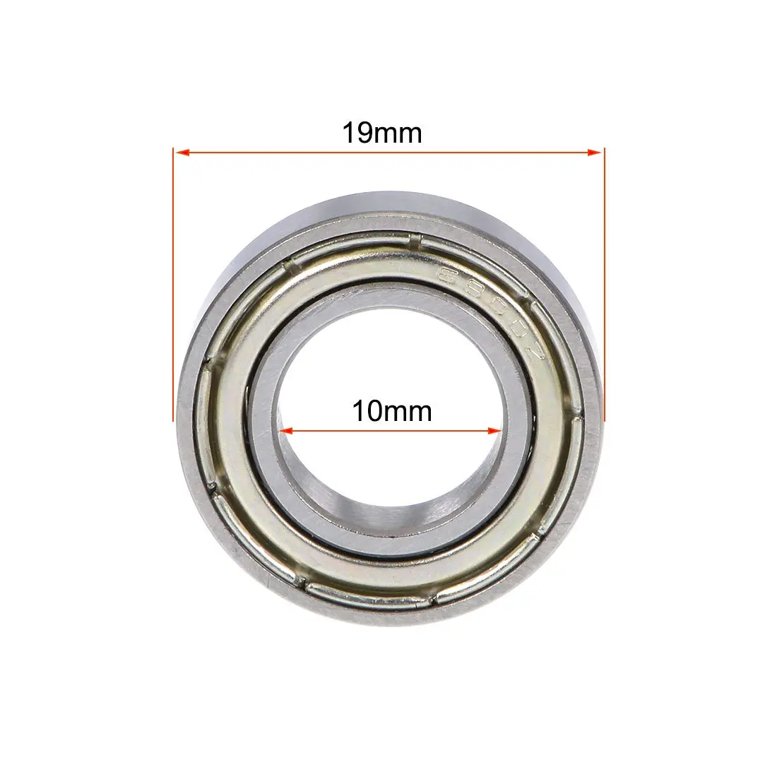 uxcell Deep Groove Ball Bearing 10x19x5mm Chrome Steel 10Pcs | Shielded Type for Industrial & Micro Motors - view 4