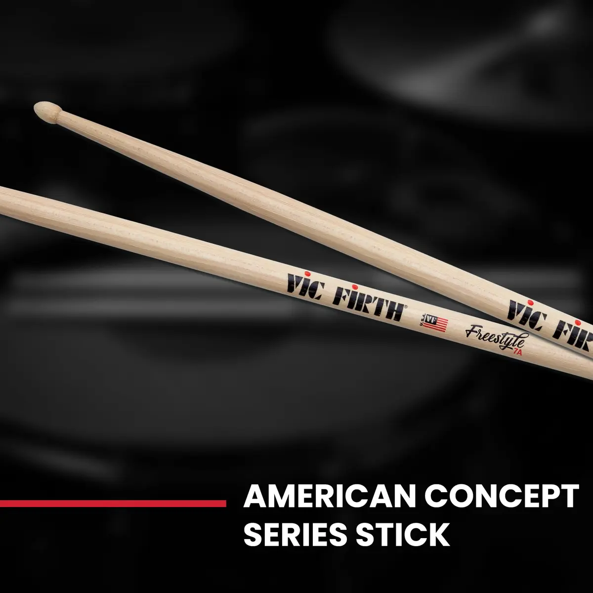 Vic Firth FS7A American Concept Freestyle 7A Drumsticks | 43.18cm (17") Hickory Wood - view 7