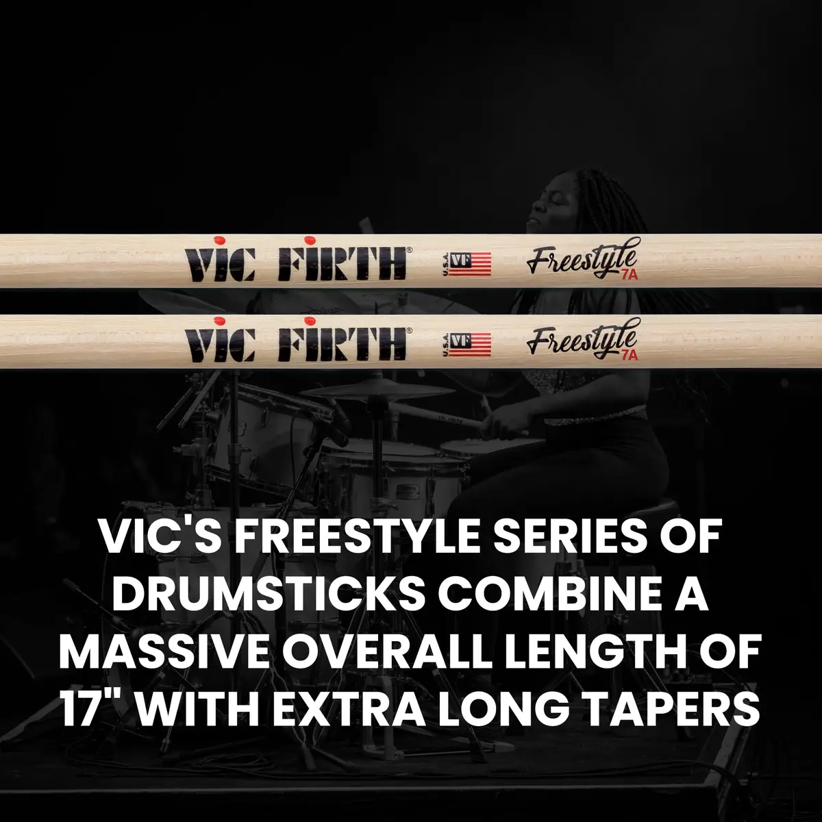 Vic Firth FS7A American Concept Freestyle 7A Drumsticks | 43.18cm (17") Hickory Wood - view 8