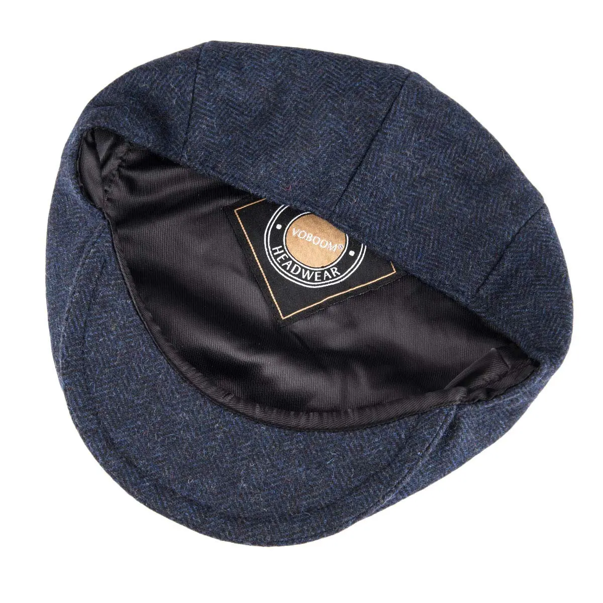 VOBOOM Men Wool Blend Flat Ivy Gatsby Hat Newsboy Cap (Navy, 7 3/8) | Classic Wool Blend Newsboy Cap for Men - view 5