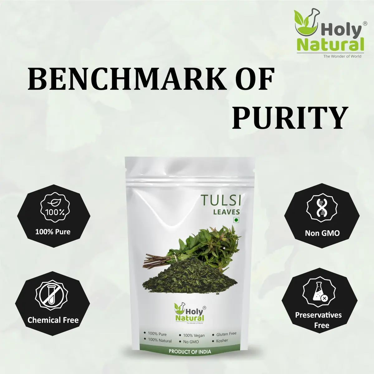 Holy Natural Basil Leaves Dried 200Gm | Organic Sweet Basil for Cooking & Tea - view 6