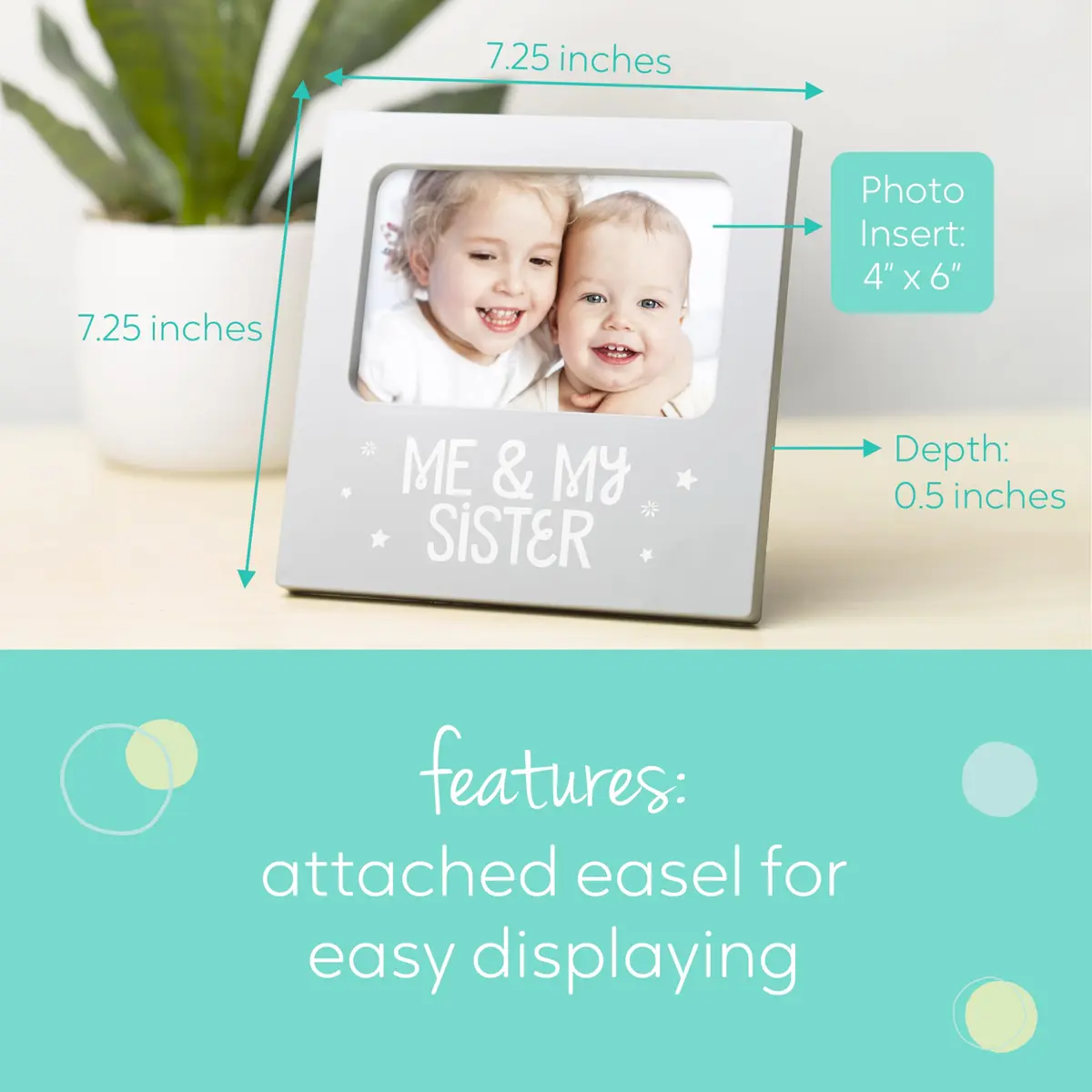 Tiny Ideas Me & My Sister Sibling Photo Frame 19 cm (7.25 in) | Cherish Sibling Bond - view 3