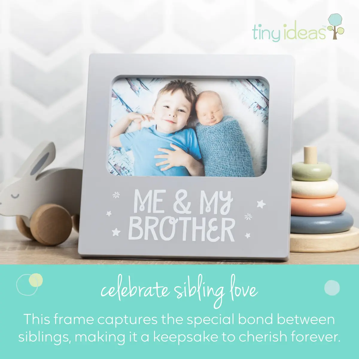 Tiny Ideas Me and My Brother Photo Frame 19.4cm (7.6in) | Celebrate Sibling Love - view 2