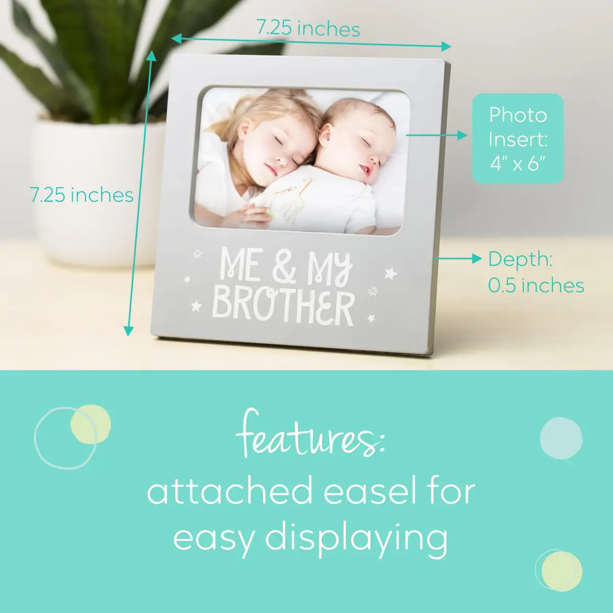 Tiny Ideas Me and My Brother Photo Frame 19.4cm (7.6in) | Celebrate Sibling Love - view 3
