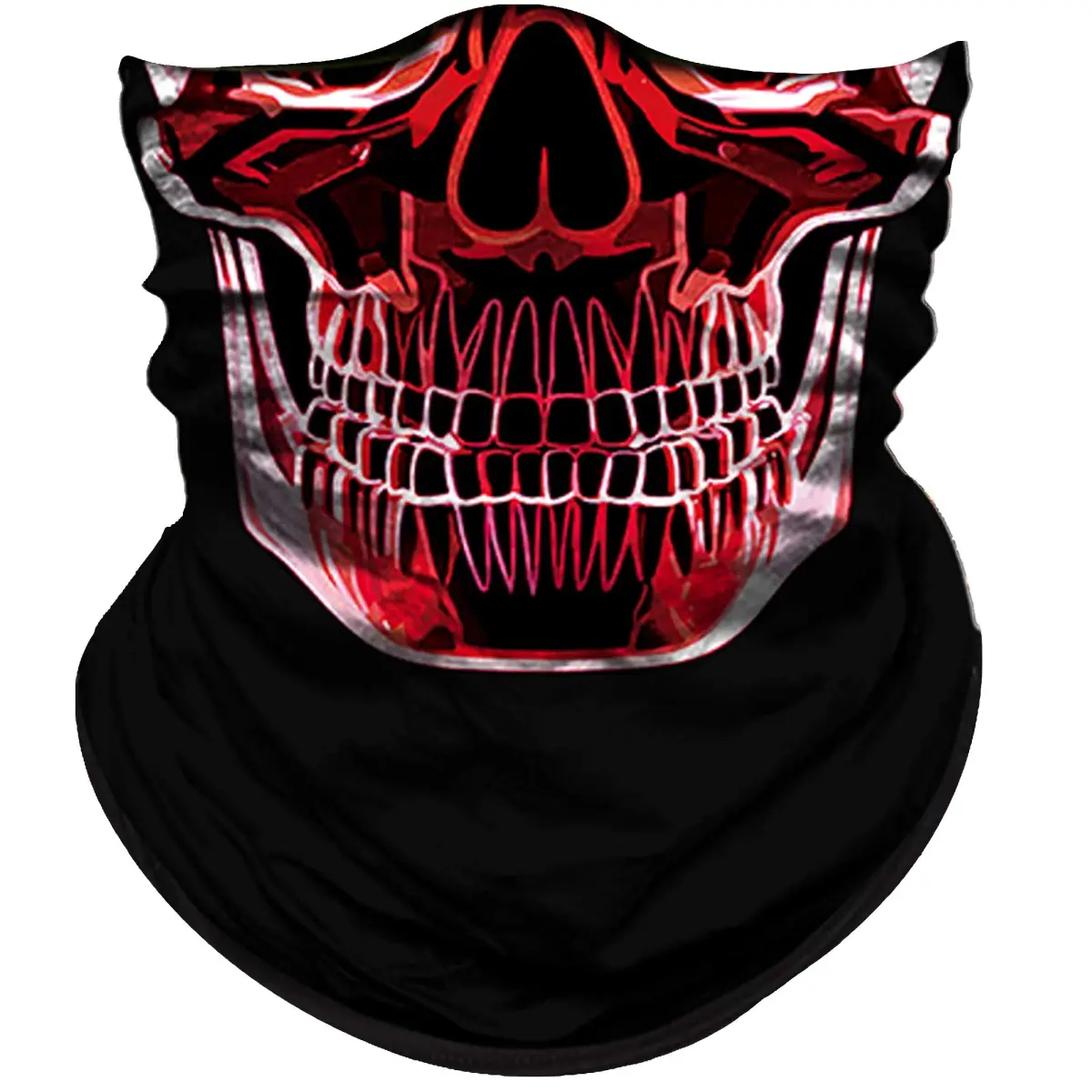 Obacle Red Line Skull Face Mask - Seamless 3D Tube Bandana for Dust & UV Protection - main product image