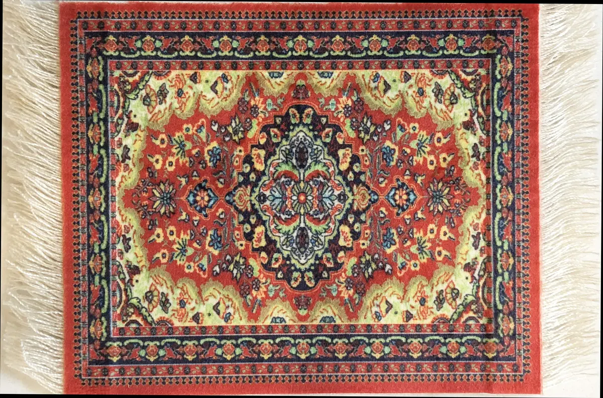 Inusitus Turkish Carpet Coasters Set of 4 | 15.2cm x 10.2cm (6"x4") Mini Drink Mats with Fringe - view 6