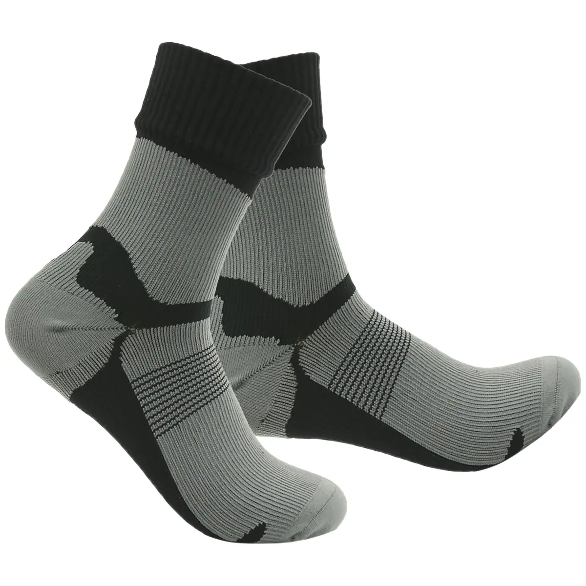 RANDY SUN Waterproof Breathable Wading Socks | Multisport Crew Hiking Cycling Socks (Small, Gray&Black) - main product image