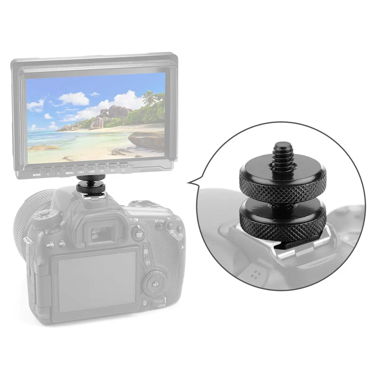 Anwenk Camera Hot Shoe Mount Adapter Combo Pack | 2X Hot Shoe + 2X Cold Shoe, Metal Durable, Universal Fit, 4 Pack - view 7