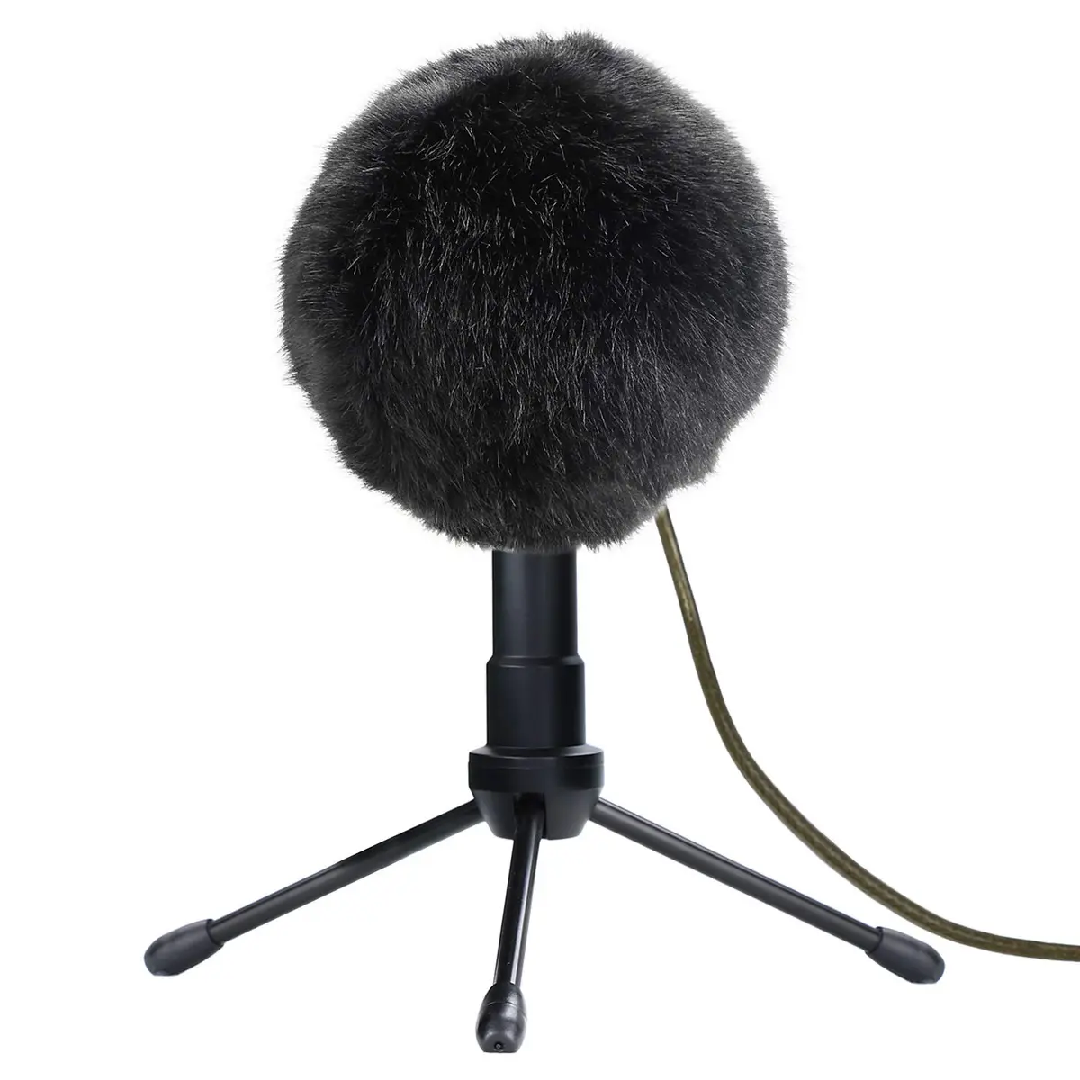 SUNMON Blue Snowball Furry Windscreen Cover Muff - Professional Snowball ICE Mic Foam Wind Cover Windshield Pop Filter for Recordings, Broadcasting, Singing (Black) | Wind Noise Reduction - view 3