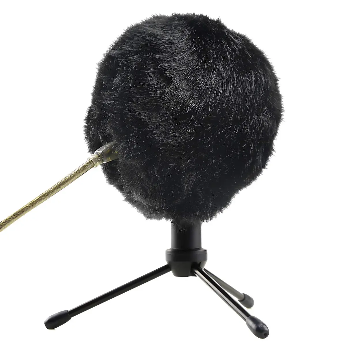 SUNMON Blue Snowball Furry Windscreen Cover Muff - Professional Snowball ICE Mic Foam Wind Cover Windshield Pop Filter for Recordings, Broadcasting, Singing (Black) | Wind Noise Reduction - view 4