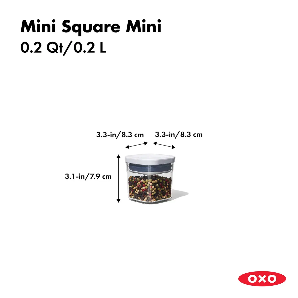 OXO Good Grips 4-Piece Mini POP Airtight Container Set - 0.2 Qt | Space-Saving Kitchen Organizer - view 3