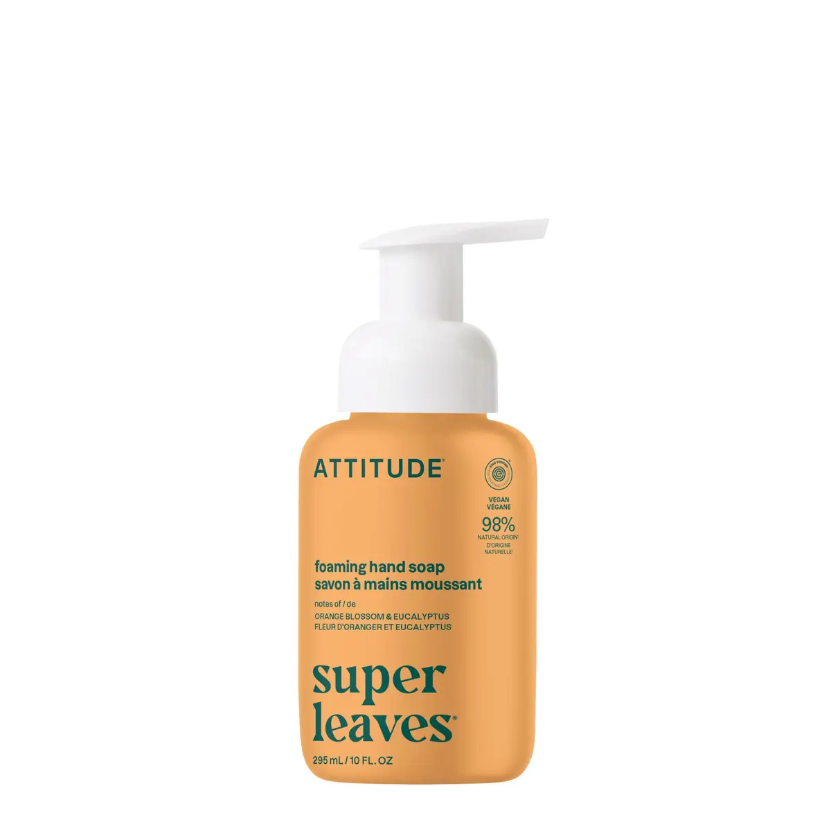 ATTITUDE Foaming Hand Soap Orange Blossom & Eucalyptus 296ml (10 Fl Oz) | EWG Verified Clean Ingredients - main product image