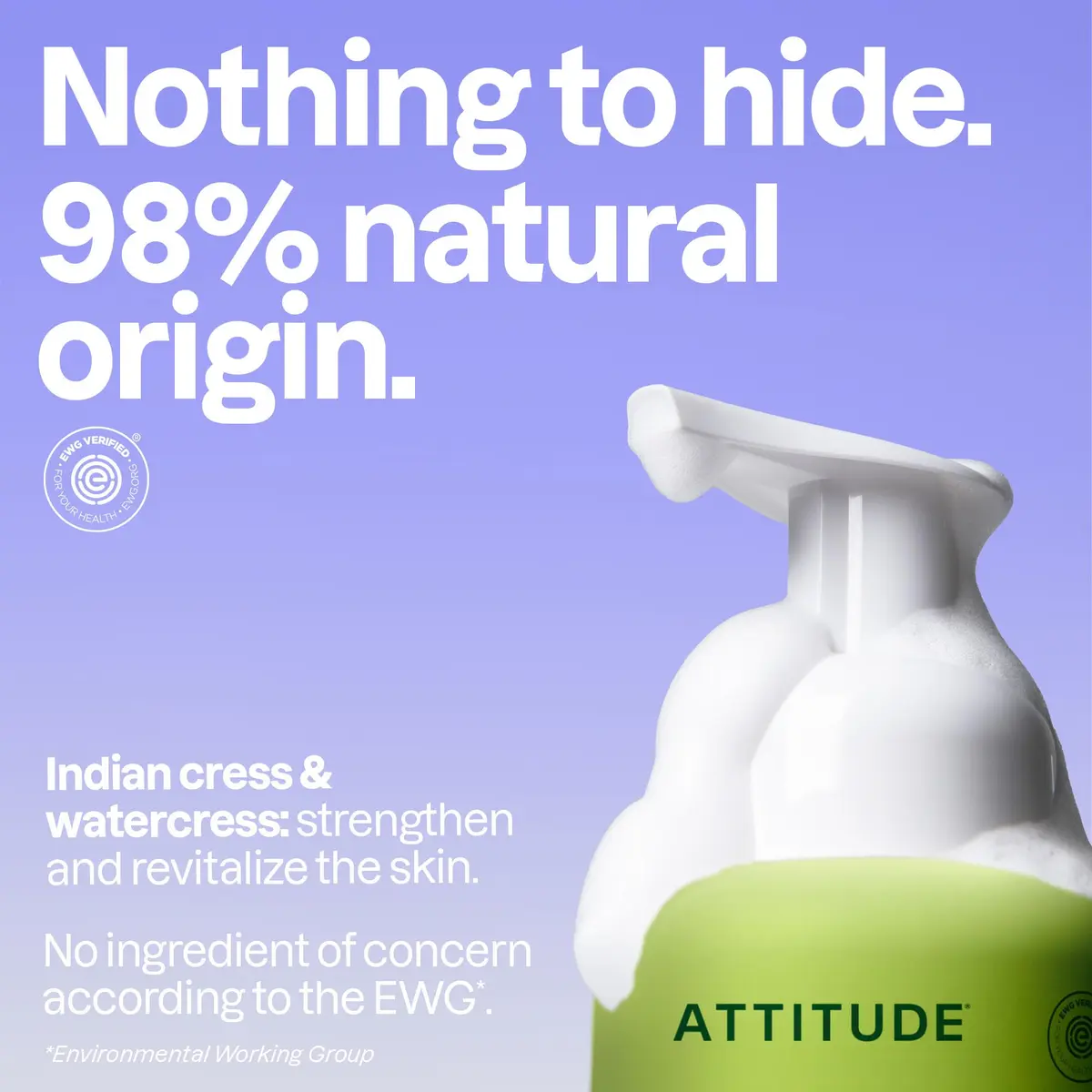 ATTITUDE Foaming Hand Soap Pear & Amber Scent 296ml (10 Fl Oz) | EWG Verified Plant-Based Cleanser - view 3