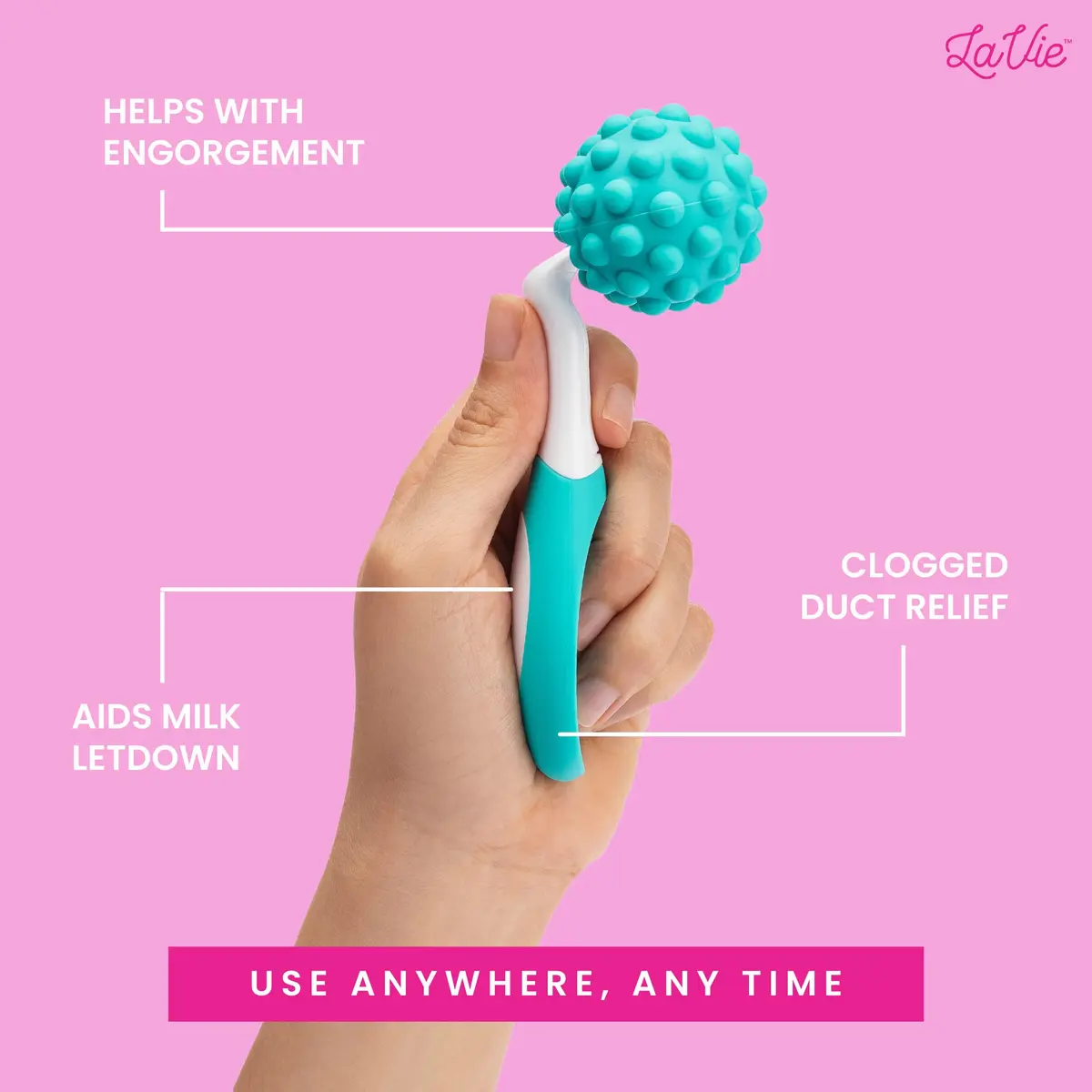 LaVie 5-in-1 Lactation Massager Roller, Manual Breastfeeding Tool 4.7 oz (133 g) | Improves Milk Flow & Relieves Discomfort - view 5