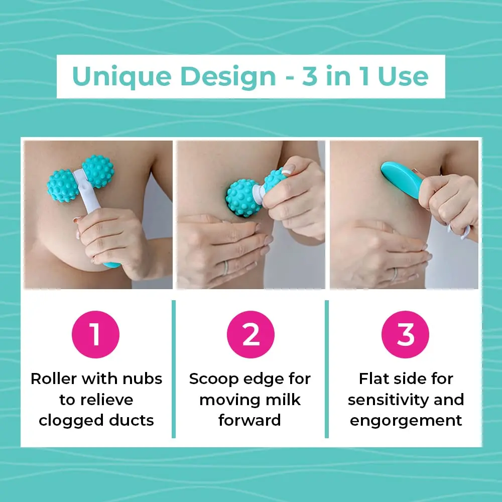 LaVie 5-in-1 Lactation Massager Roller, Manual Breastfeeding Tool 4.7 oz (133 g) | Improves Milk Flow & Relieves Discomfort - view 3