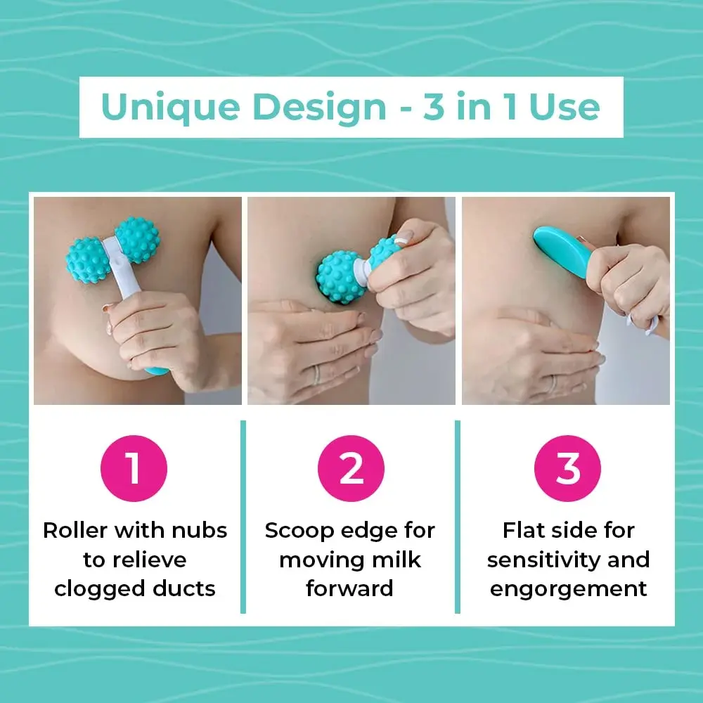 LaVie Lactation Massager Roller | Manual Breastfeeding Tool for Improved Milk Flow and Discomfort Relief - view 3