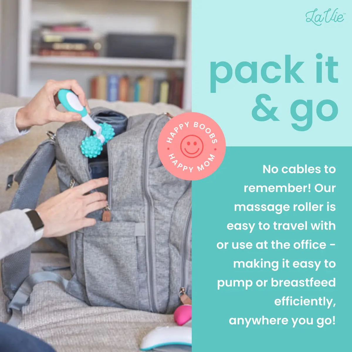 LaVie 5-in-1 Lactation Massager Roller, Manual Breastfeeding Tool 4.7 oz (133 g) | Improves Milk Flow & Relieves Discomfort - view 4