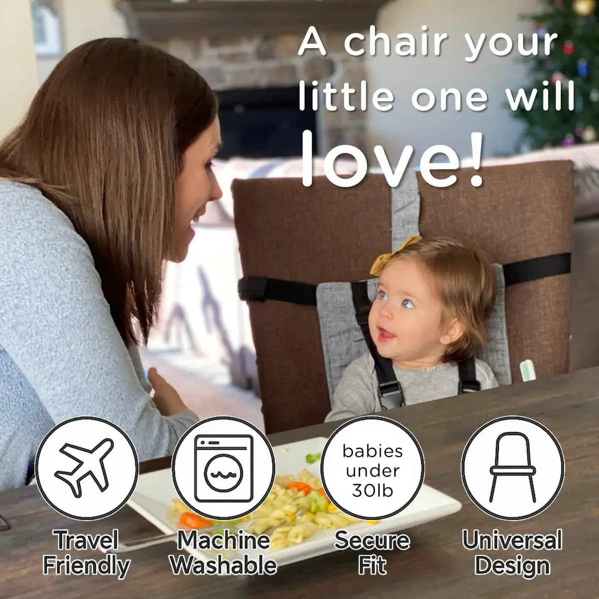 liuliuby Compact Travel High Chair for Baby | Portable Highchair Seat with 5-Point Harness, 27.2 cm (10.7 in) Height - view 5