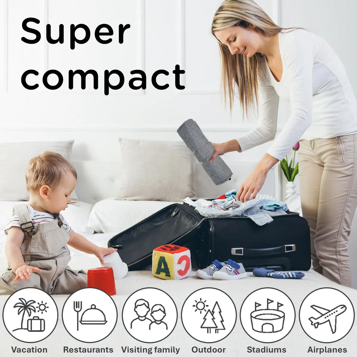 liuliuby Compact Travel High Chair for Baby | Portable Highchair Seat with 5-Point Harness, 27.2 cm (10.7 in) Height - view 6