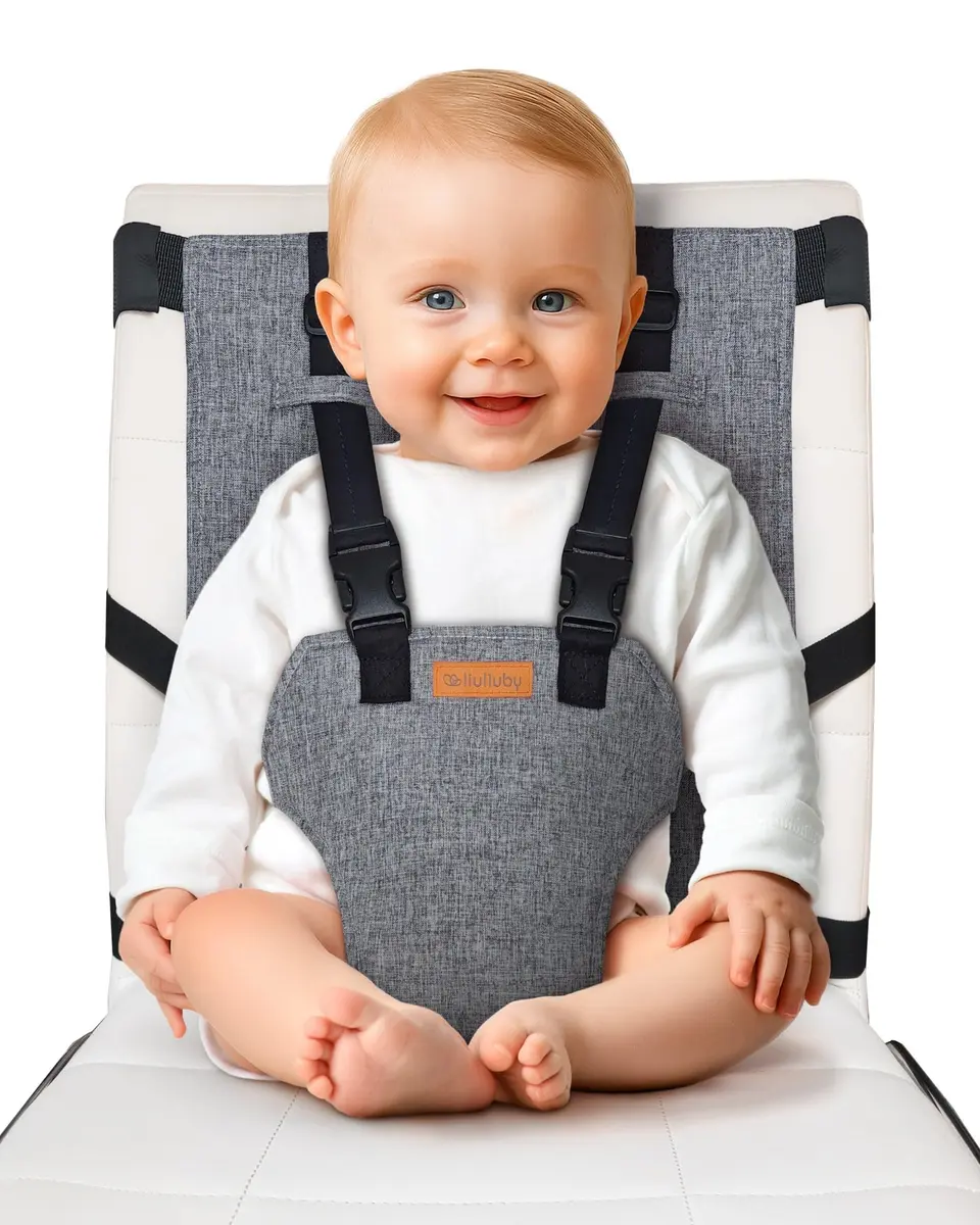liuliuby Compact Travel High Chair for Baby | Portable Highchair Seat with 5-Point Harness, 27.2 cm (10.7 in) Height - main product image