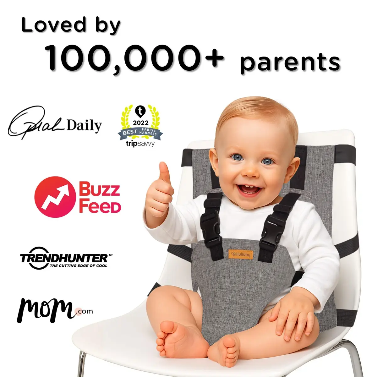 liuliuby Compact Travel High Chair for Baby | Portable Highchair Seat with 5-Point Harness, 27.2 cm (10.7 in) Height - view 7