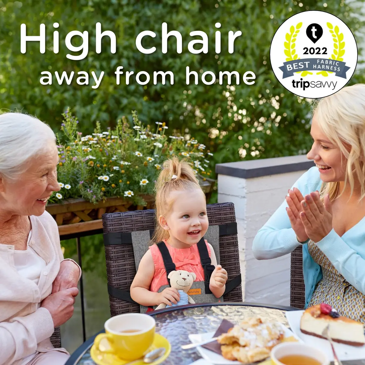 liuliuby Compact Travel High Chair for Baby | Portable Highchair Seat with 5-Point Harness, 27.2 cm (10.7 in) Height - view 2
