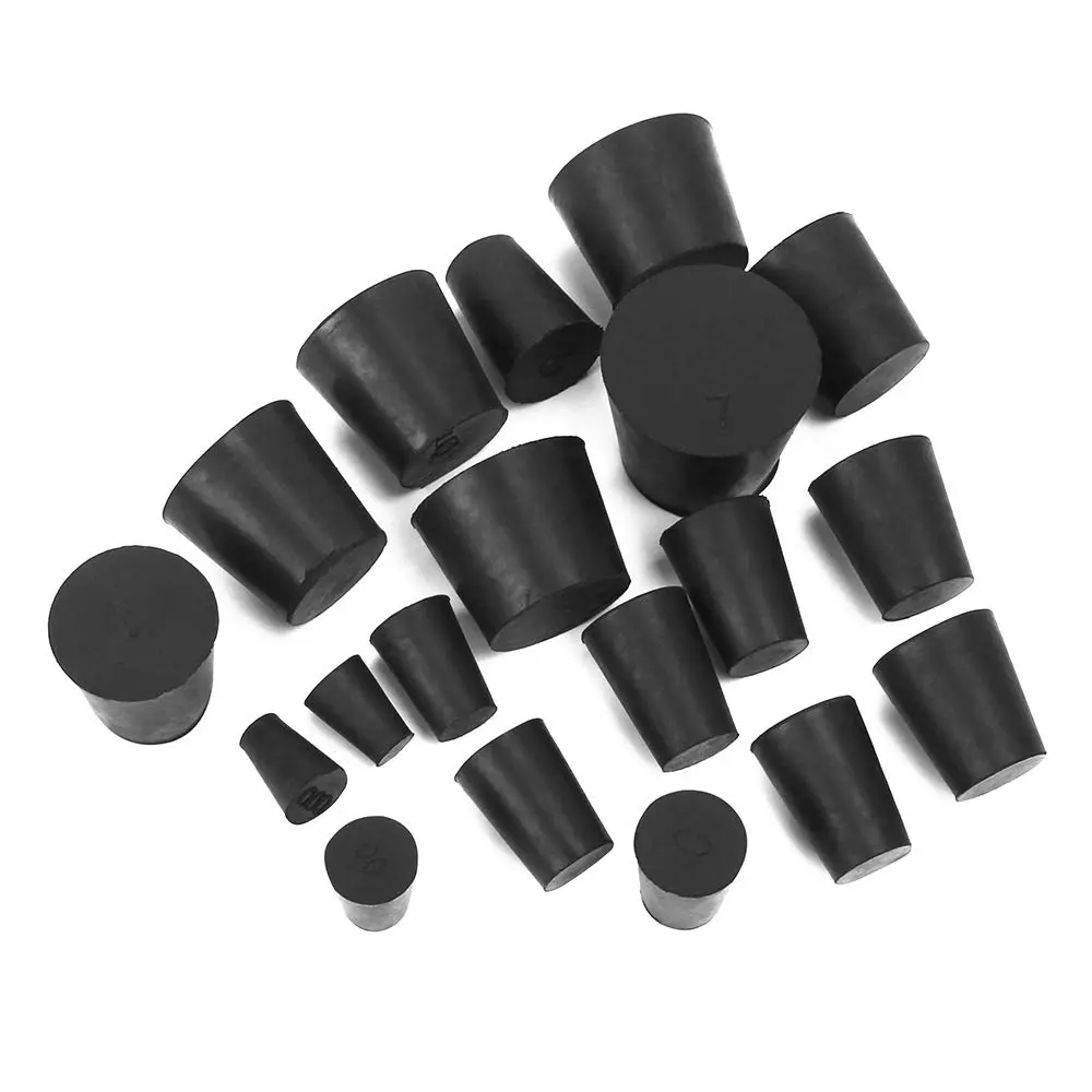 Enjoyist 19-Pack Assorted Solid Rubber Stoppers #000-#7 | Lab & Scientific Use - view 2