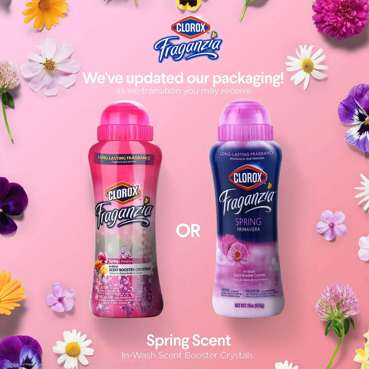 Clorox Fraganzia Laundry Scent Booster Crystals Spring Scent 1060 g (2 x 18 Oz) | Infuses Clothes with Long-Lasting Spring Fragrance - view 2