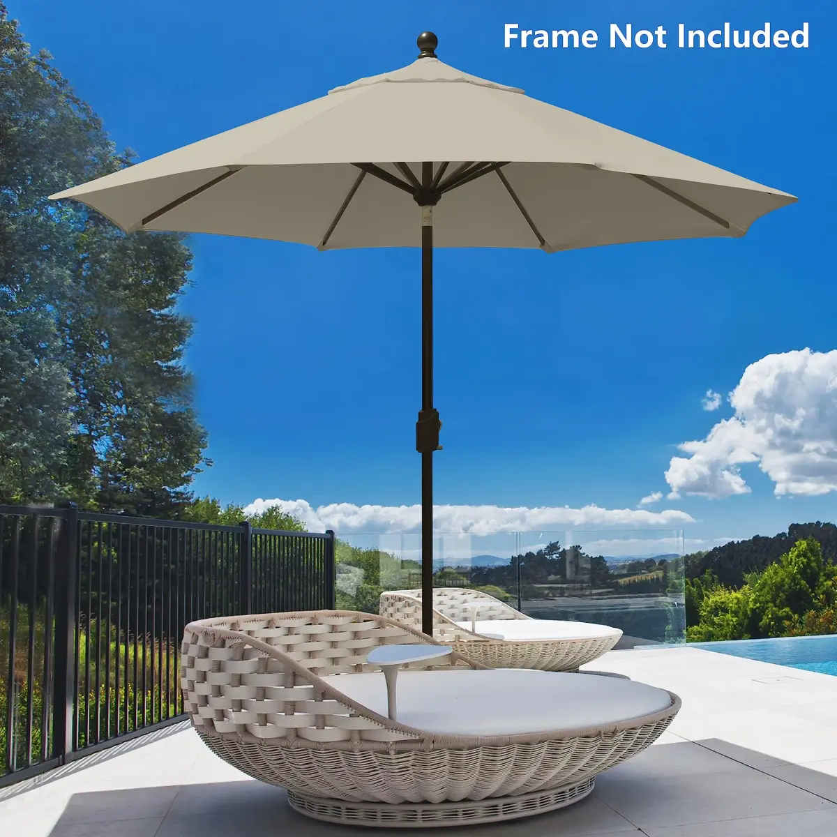 EliteShade 9ft Patio Umbrella Replacement Canopy Cover Beige | 2.74m (9ft) UV Protective Polyester for 8 Rib Frames - view 5