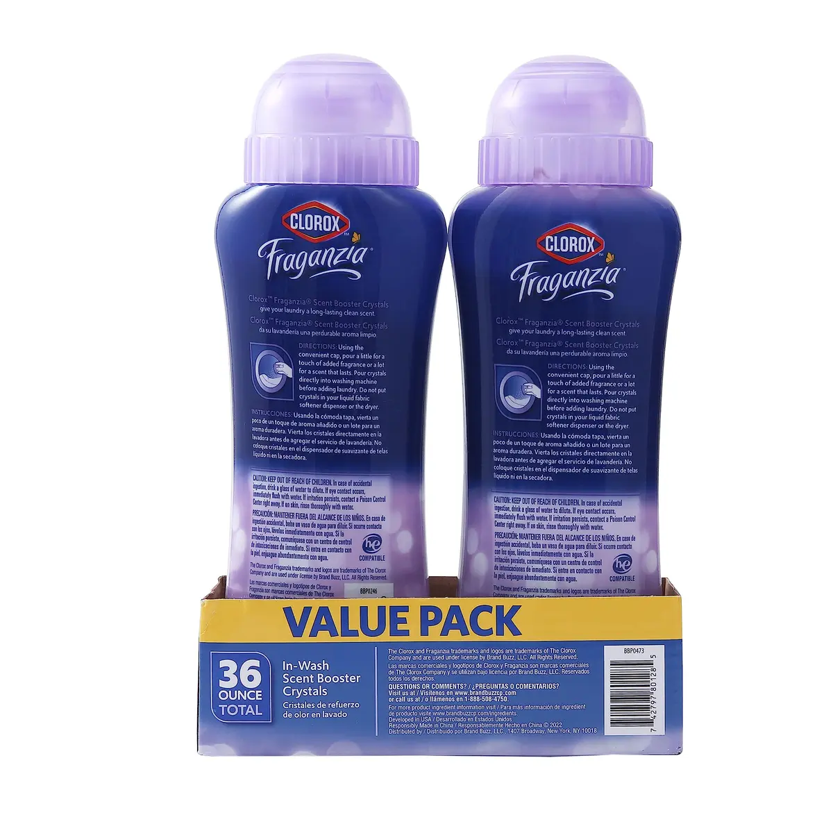 Clorox Fraganzia Scent Booster Crystals Lavender Eucalyptus Twin 36 Oz | Infuses Laundry with Long-Lasting Fragrance - view 6