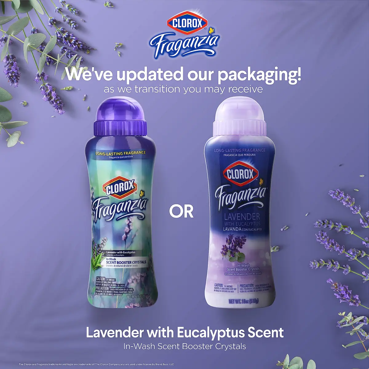 Clorox Fraganzia Scent Booster Crystals Lavender Eucalyptus Twin 36 Oz | Infuses Laundry with Long-Lasting Fragrance - view 2
