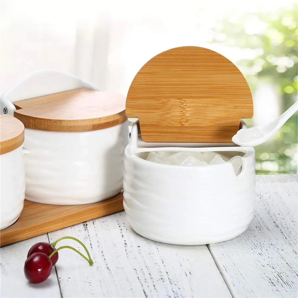 Lucky Goddness Sugar and Cream Set, Ceramic Sugar Containers with Lid & Spoon, 8.8 fl oz (260ML) | Elegant Kitchen Decor - view 6