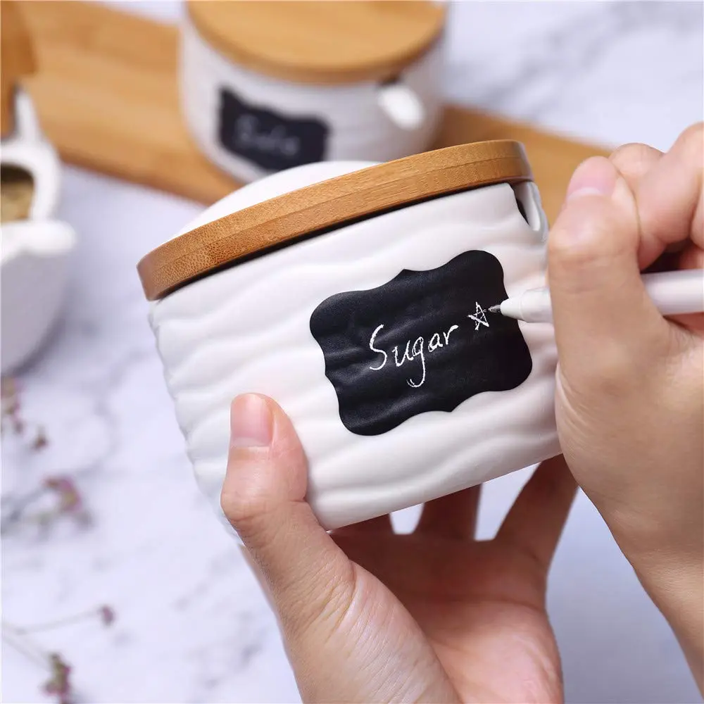 Lucky Goddness Sugar and Cream Set, Ceramic Sugar Containers with Lid & Spoon, 8.8 fl oz (260ML) | Elegant Kitchen Decor - view 3