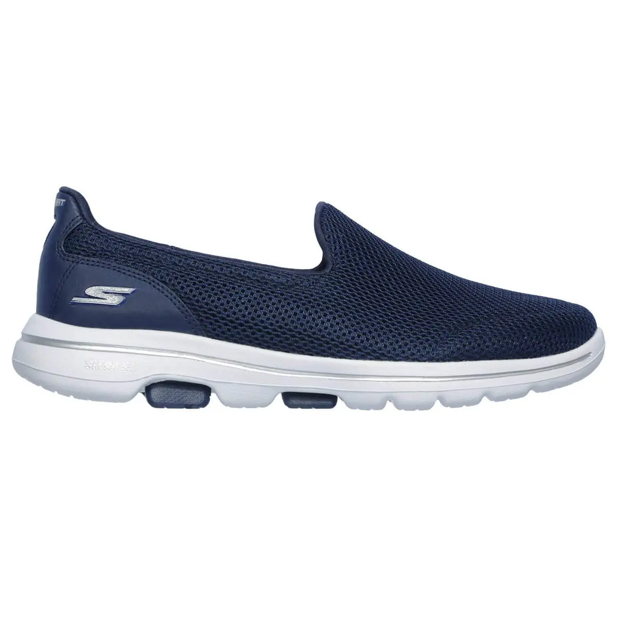 Skechers Women's Go Walk 5 Sneaker, Navy/White, 10 | Breathable Mesh & Ultra GO Cushioning - view 6