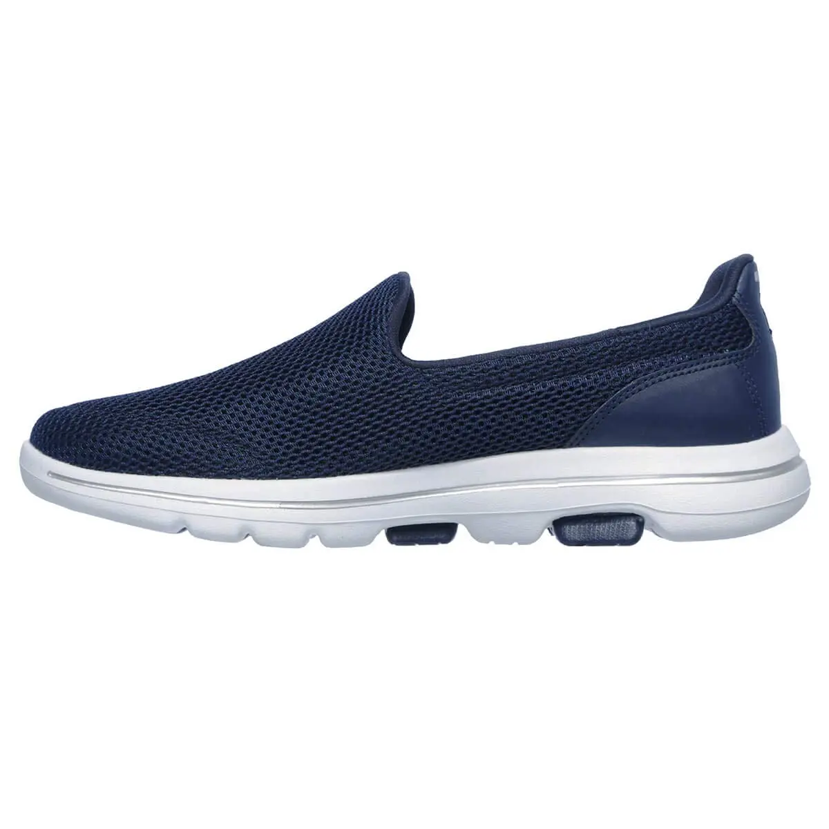 Skechers Women's Go Walk 5 Sneaker, Navy/White, 10 | Breathable Mesh & Ultra GO Cushioning - view 7