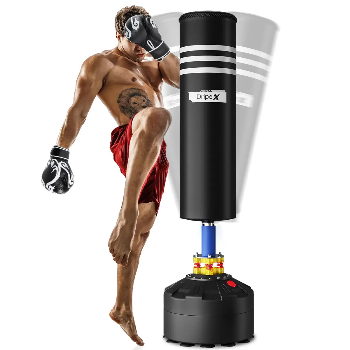 Dripex Free Standing Punching Bag for Adults, 69'' Boxing Bag with Stand | 200‑lb Resistance, Impact Absorption - main product image