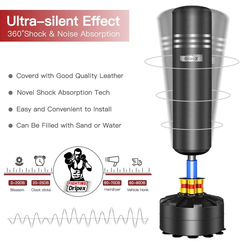 Dripex Free Standing Punching Bag for Adults, 69'' Boxing Bag with Stand | 200‑lb Resistance, Impact Absorption - view 2
