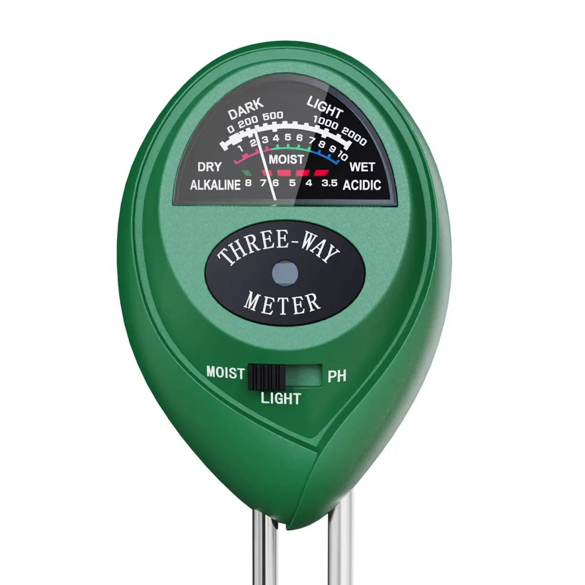 Dr.meter 3-in-1 Soil Moisture Meter, Light & pH Tester | 20cm Probe, No Battery Needed - main product image