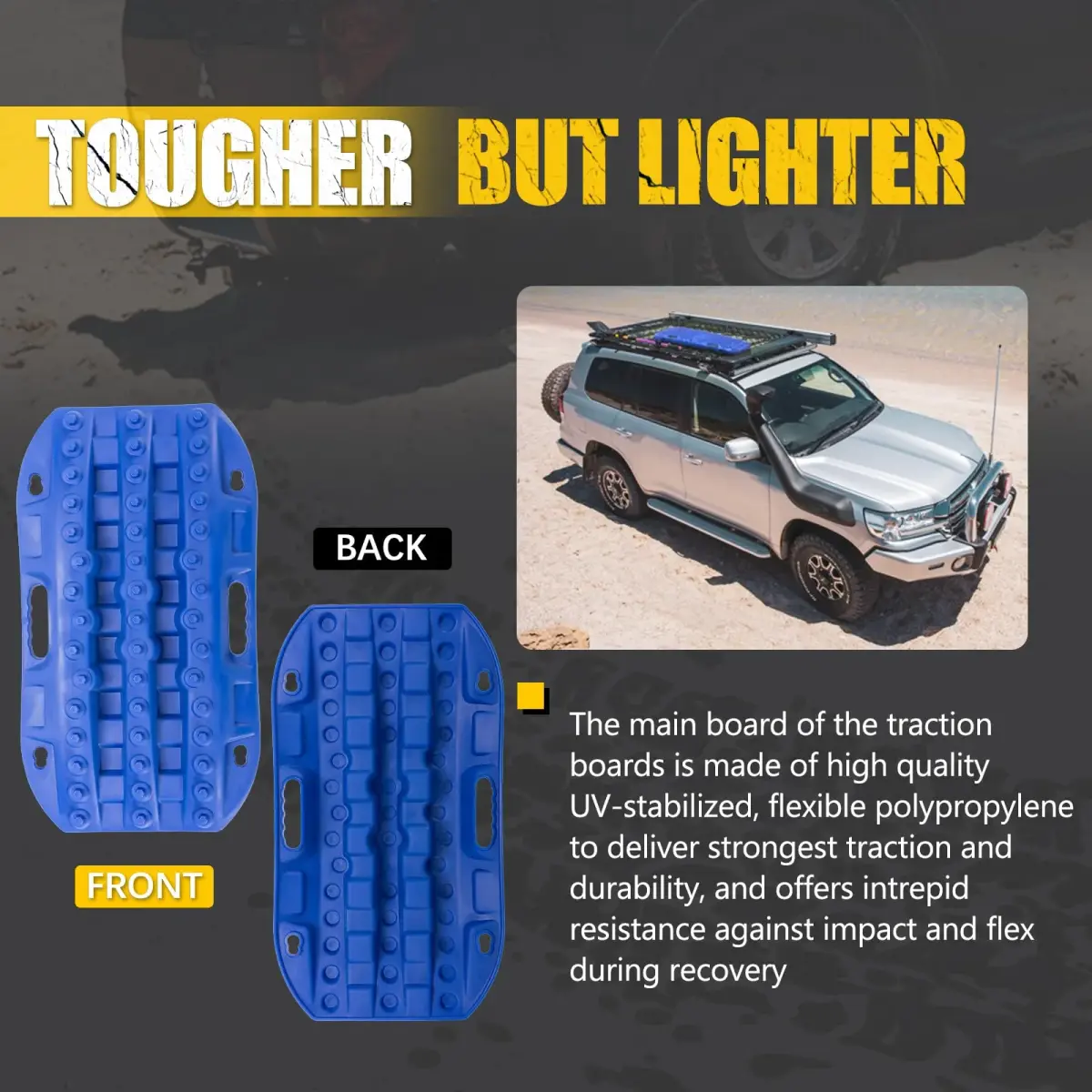 BUNKER INDUST Off-Road Traction Boards 2 Pcs Recovery Tracks 61cm (24in) | Traction Mats for Mud, Sand, Snow - view 5