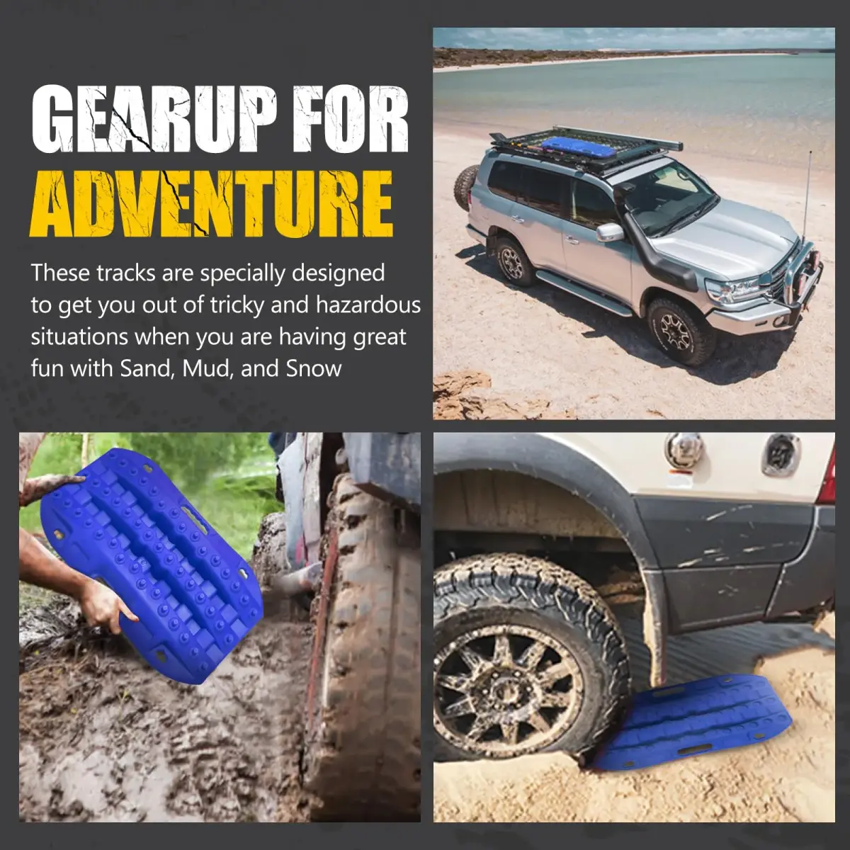 BUNKER INDUST Off-Road Traction Boards 2 Pcs Recovery Tracks 61cm (24in) | Traction Mats for Mud, Sand, Snow - view 7