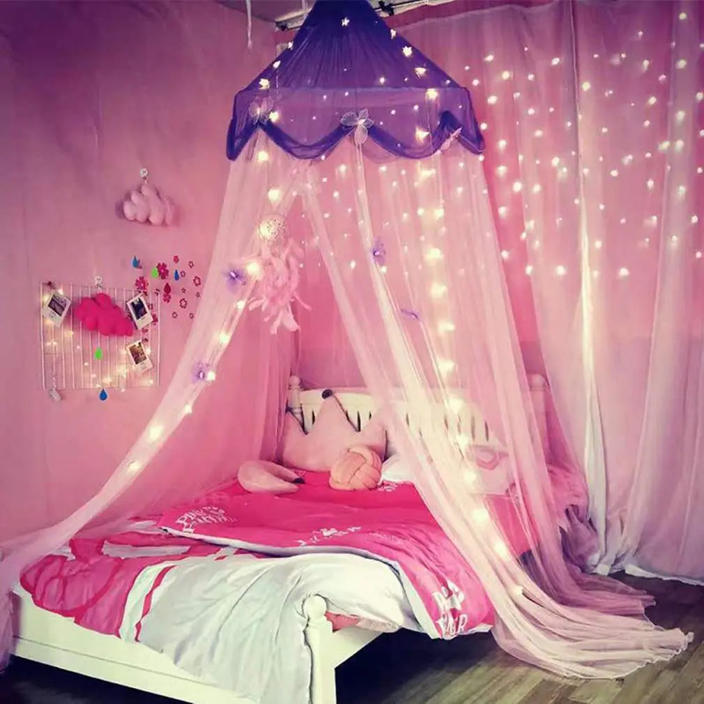 Nattey Bed Canopy with Lights | Princess Style, Suitable for Twin to King Size Beds in India - main product image