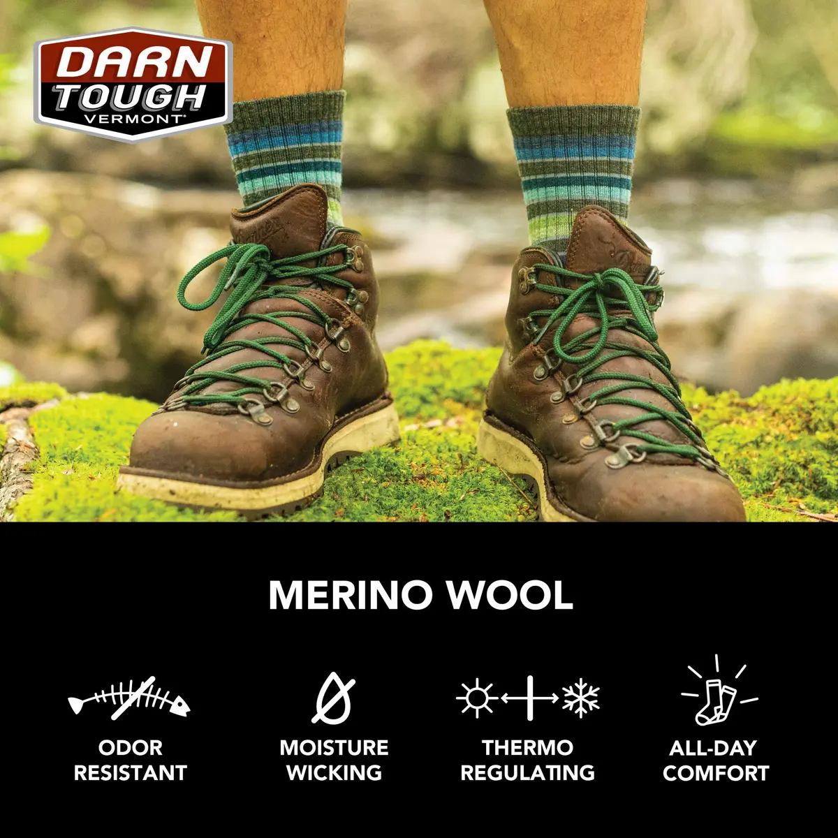 Darn Tough Vermont Men's Light Hiker Micro Crew Lightweight with Cushion Sock (Style 1972) - Beige/Taupe, Large - view 5