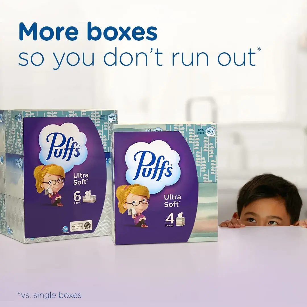 Puffs Ultra Soft Facial Tissues 48 Count | Gentle on Sensitive Skin, Dermatologist Tested - view 5