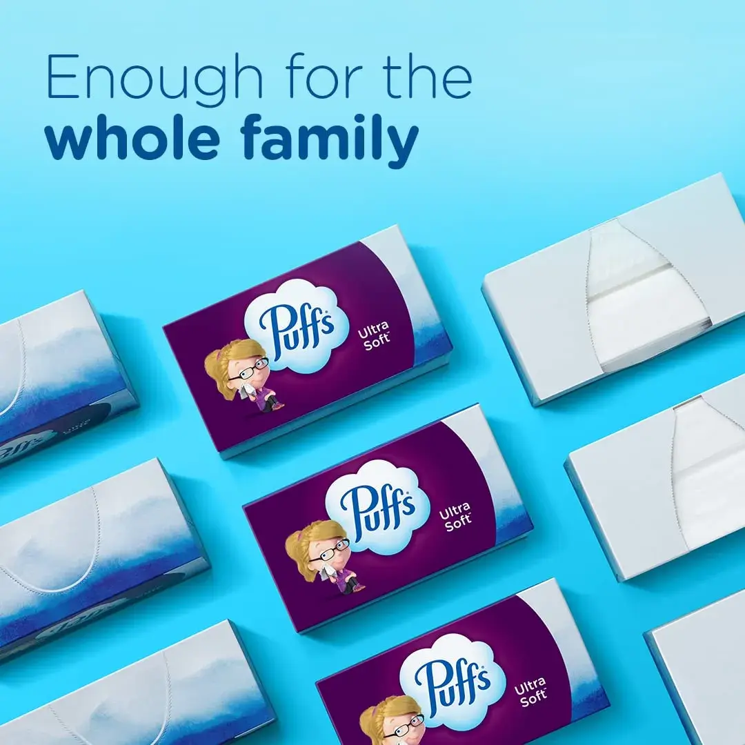 Puffs Ultra Soft Facial Tissues 48 Count | Gentle on Sensitive Skin, Dermatologist Tested - view 7
